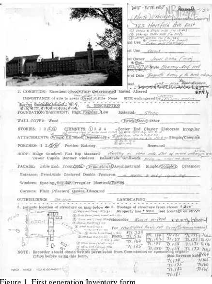 Figure 1. First generation Inventory form 