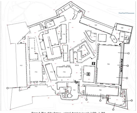 Figure 9. Plan of the fortress - orignal drawings in scale 1:500 - 1: 200