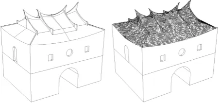 Figure 6. Point clouds of the North Gate test case andreconstructed mesh-based surface models.