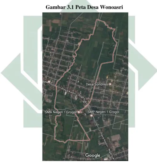 Gambar 3.1 Peta Desa Wonoasri 