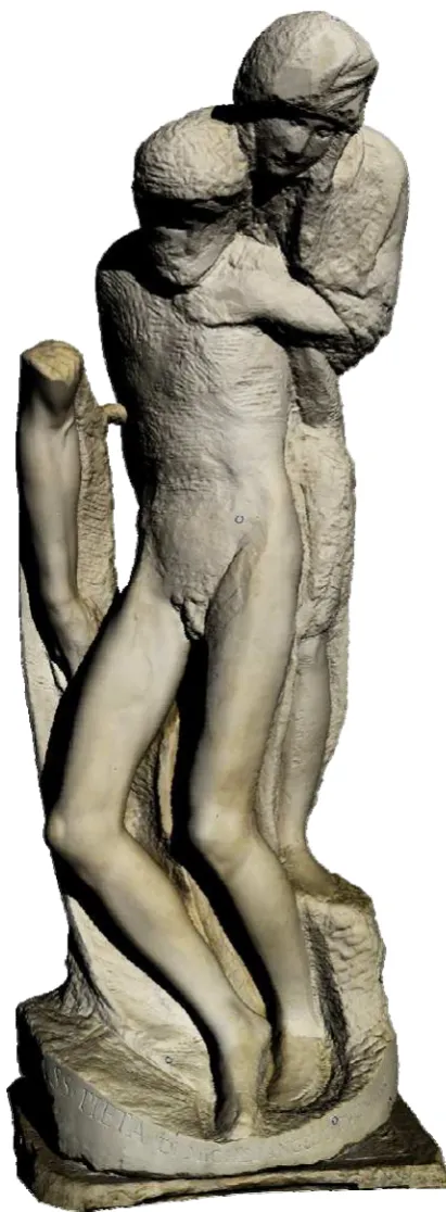 Figure 14. The final hybrid 3D model with 1:1 high-resolution texture re-projected. 
