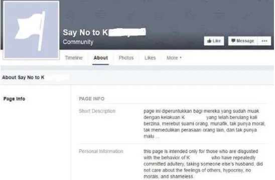 Gambar 4 Laman Facebook Say No to K 