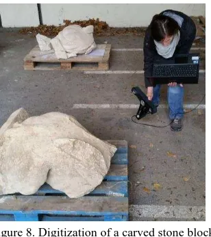 Figure 8. Digitization of a carved stone block                       3D
