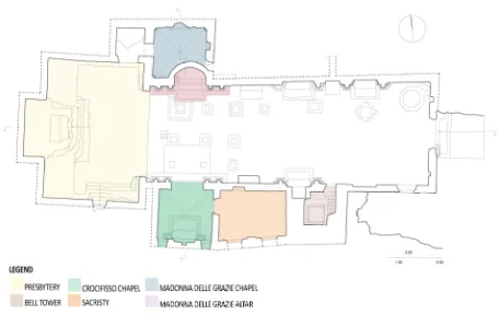 Figure 4. Plan of the church of Santa Maria delle Grazie (ancient Misterbianco)  