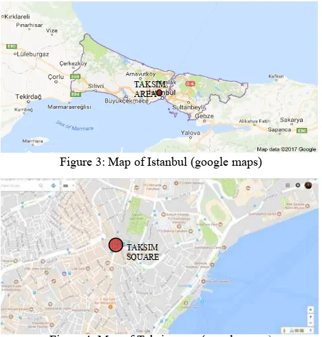 Figure 4: Map of Taksim area (google maps) 