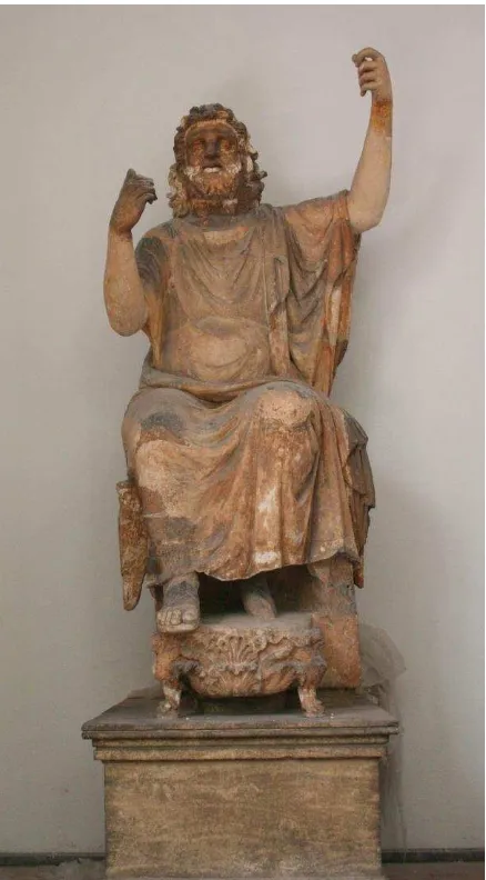 Figure 2. Statue enthroned of the god Zeus from Soluntum, before the conservation,  (Archaelogical Museum of Palermo A