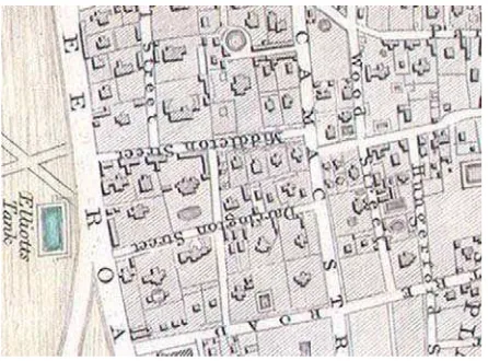 Figure 1 :  The plot and suChapmurroundings are sman & Hill, 184shown in an earl42 ly map 