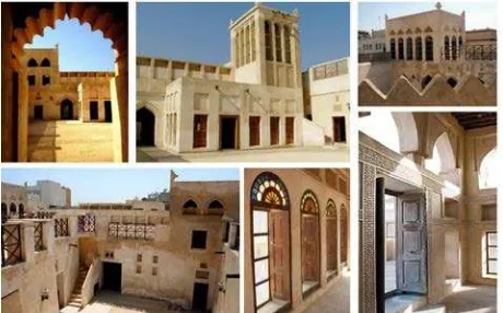 Figure 1 Photos illustrating the articulated architecture of the Shaikh Isa bin Ali House