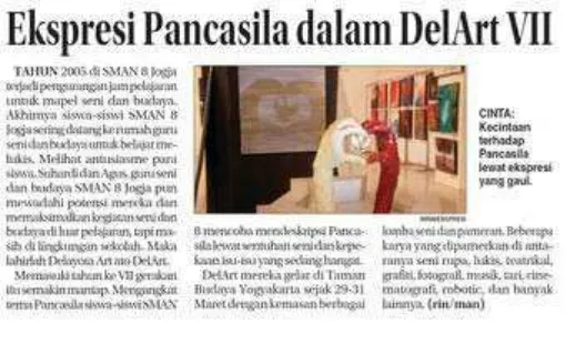 Gambar 7.  Delayota Art masuk ke salah satu surat kabar di Yogyakarta 