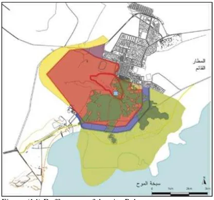 Figure (14) Buffer zone of the city Palmyra 
