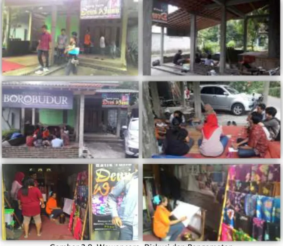 Gambar 2.9. Wawancara, Diskusi dan Pengamatan                                                         di Komunitas Griya Batik Dewi Wanu 