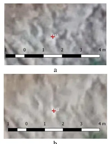 Figure 7. Identification of GCPs (a) fixed-wing, (b) multi-rotor  