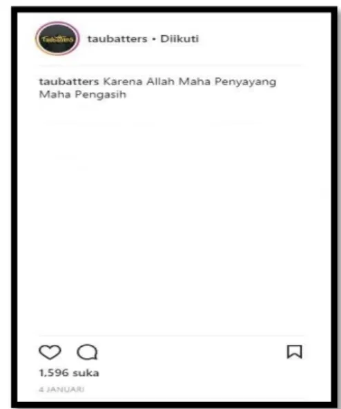 Gambar 3. Caption @taubatters 14  Februari 2018 
