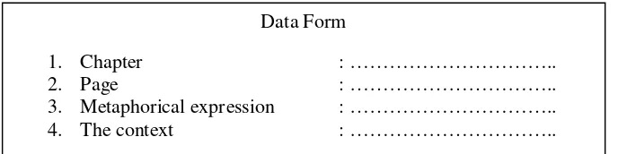Table 1. Data Form 