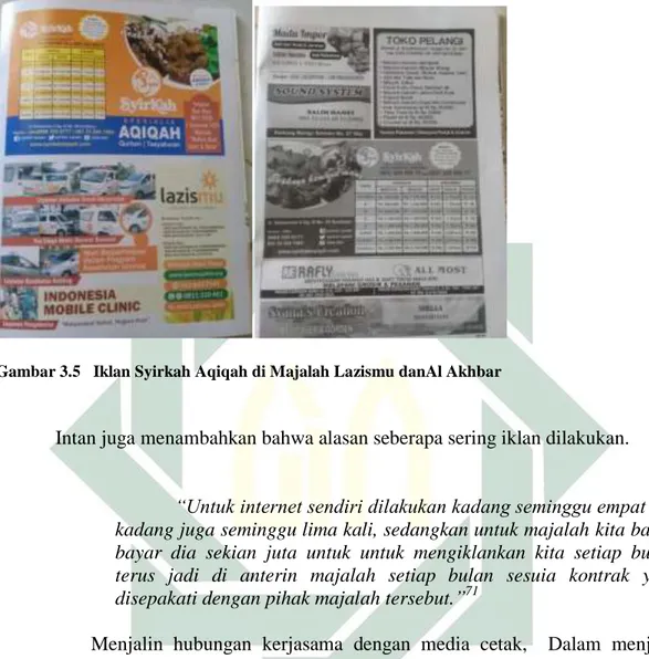 Gambar 3.5   Iklan Syirkah Aqiqah di Majalah Lazismu danAl Akhbar  