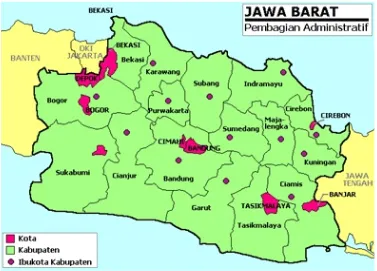 Gambar 1. Peta Provinsi Jawa Barat     Figure 1. Map of West Java Province
