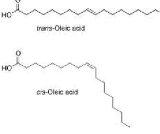Gambar 2.1 Struktur trans dan cis asam oleat 