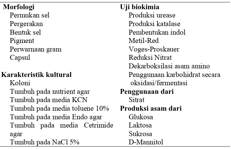 Tabel 4.1.  Karakterisitik morfologi dan biokimia isolat terpilih.