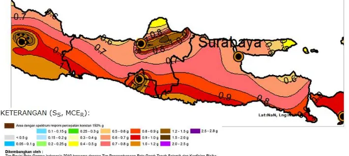 Gambar 3. Spektrum respon desain wilayah gempa II berdasarkan SNI 03-1726-2002 