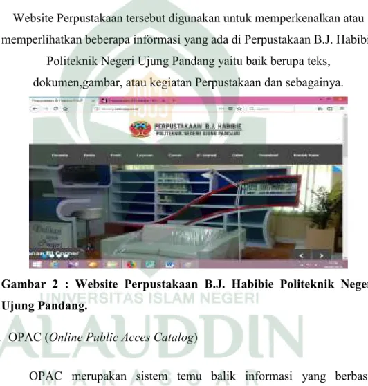 Gambar  2  :  Website  Perpustakaan  B.J.  Habibie  Politeknik  Negeri  Ujung Pandang