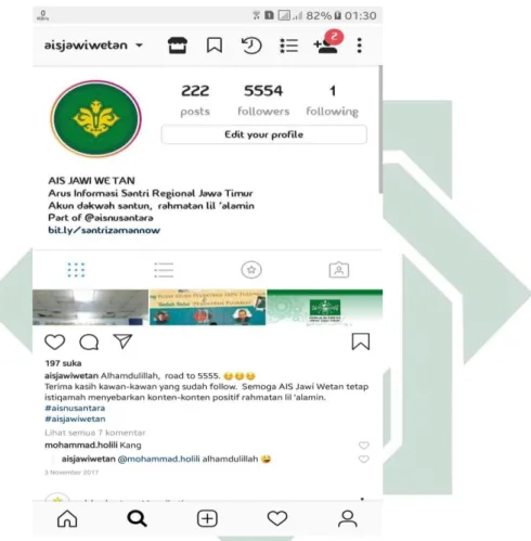 Gambar 4.  2 Instagram Arus Informasi Santi Jawa Timur 3 November 2017 