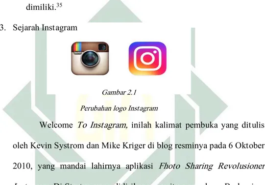 Gambar 2.1  Perubahan logo Instagram 
