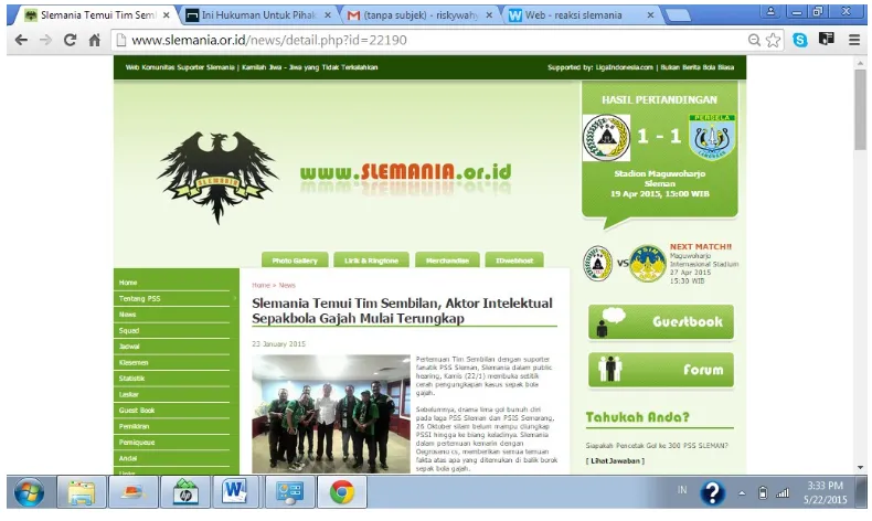 Gambar 1.1 Screenshoot Website Resmi Slemania