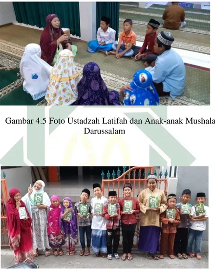 Gambar 4.5 Foto Ustadzah Latifah dan Anak-anak Mushala  Darussalam 