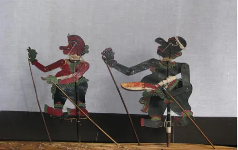 Figure 1.1: Puppets of Wak Long (left) and Pak Dogol (right) from Pak Nasir’s  collection (Photo by author) 