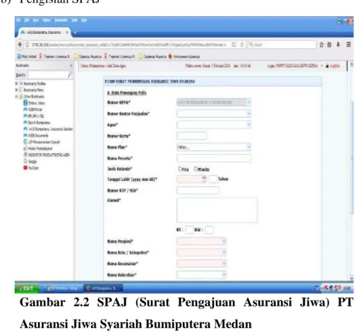 Gambar  2.2  SPAJ  (Surat  Pengajuan  Asuransi  Jiwa)  PT  Asuransi Jiwa Syariah Bumiputera Medan 