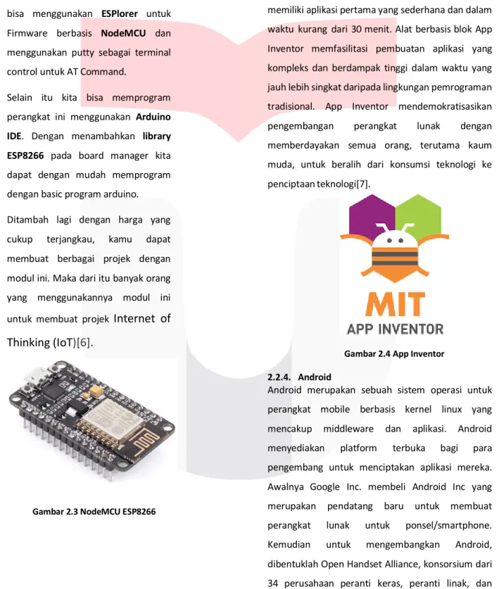 Gambar 2.3 NodeMCU ESP8266 