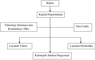 Gambar 1. Struktur organisasi perpustakaan perguruan tinggi 
