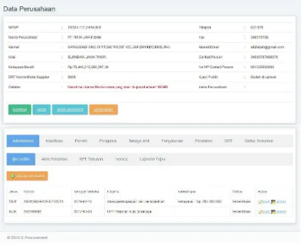 Gambar : Form Data Perusahaan 