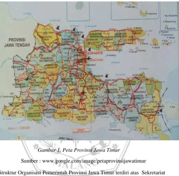 Gambar 1. Peta Provinsi Jawa Timur 