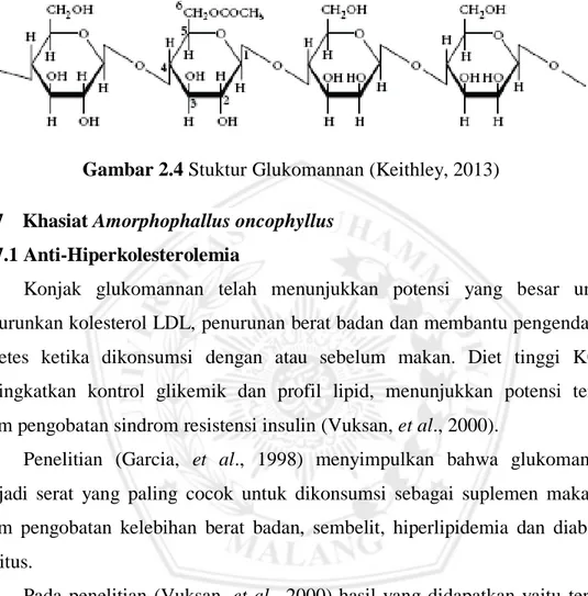 Gambar 2.4 Stuktur Glukomannan (Keithley, 2013) 