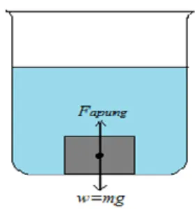 Gambar  2.8  menunjukkan  pada  saat  melayang,  besarnya  gaya  apung  F a sama dengan berat benda w=mg