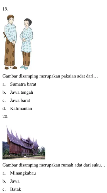 Gambar disamping merupakan pakaian adat dari…  a.  Sumatra barat  b.  Jawa tengah  c.  Jawa barat  d