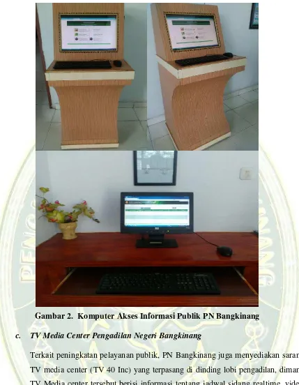 Gambar 2.  Komputer Akses Informasi Publik PN Bangkinang 