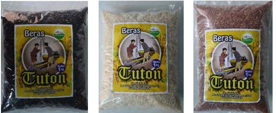 Gambar 1. Nama dagang dan packing beras dari Asosiasi TOS 