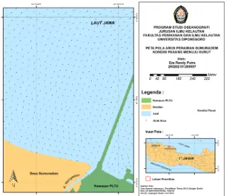 Gambar 3.  Peta Pola Arus Perairan Sumuradem Pada Kondisi Pasang (26 Juni 2015).  