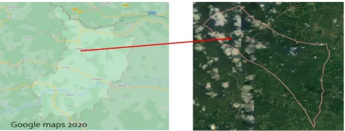Gambar 1. Peta lokasi penelitian di Desa Tanap Kabupaten Sanggau 