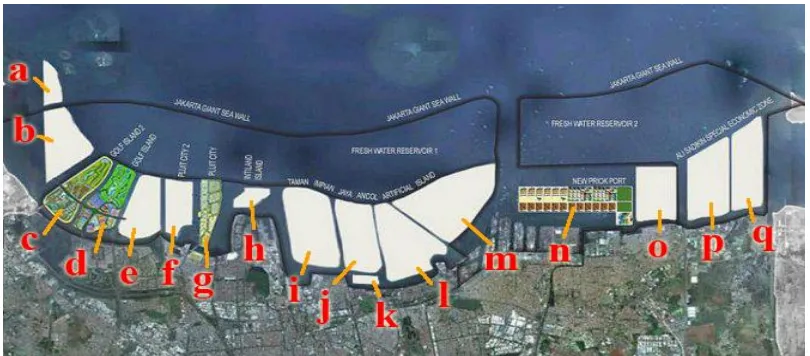 Gambar 1.1 Peta Rencana Pembangunan Reklamasi Teluk Jakarta 