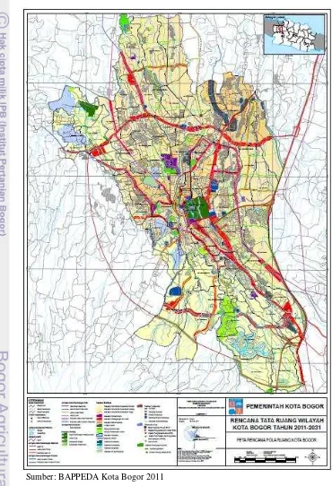 Gambar 1  Peta Rencana Pola Ruang Kota Bogor 