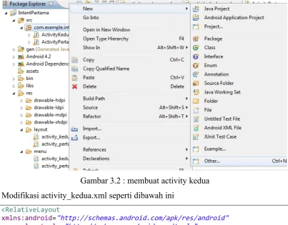 Gambar 3.2 : membuat activity kedua