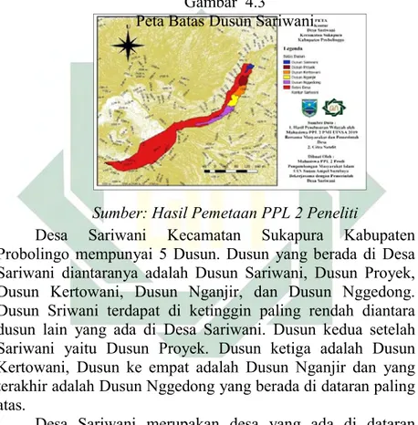 Gambar  4.3   Peta Batas Dusun Sariwani 
