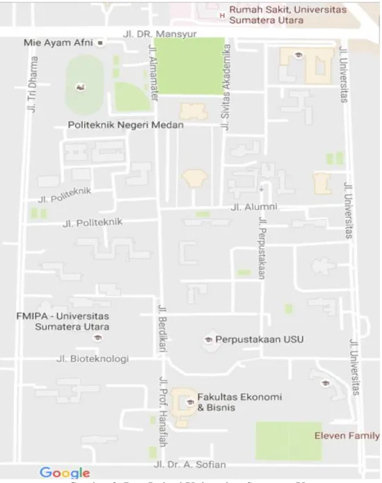 Gambar 2. Peta Lokasi Universitas Sumatera Utara 
