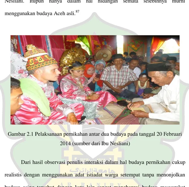 Gambar 2.1 Pelaksanaan pernikahan antar dua budaya pada tanggal 20 Februari  2014 (sumber dari Ibu Nesliani) 
