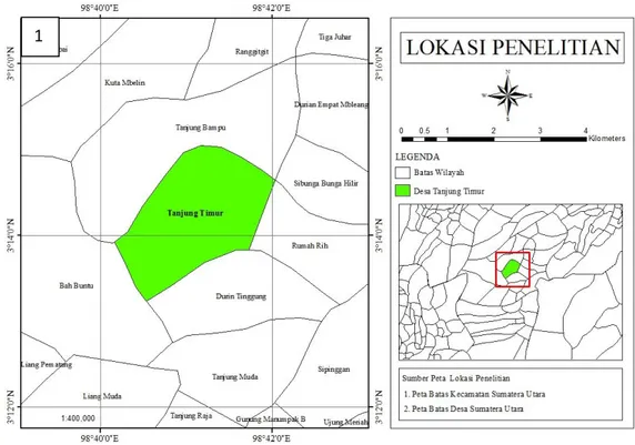 Gambar 1. Peta Administrasi Kecamatan Sinembah Tanjung Muda Hulu