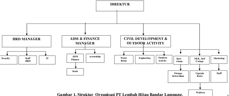 Gambar 1. Struktur  Organisasi PT Lembah Hijau Bandar Lampung. 
