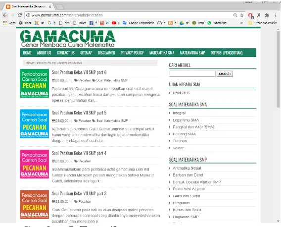 Gambar 5. Tampilan www.gamacuma.com 